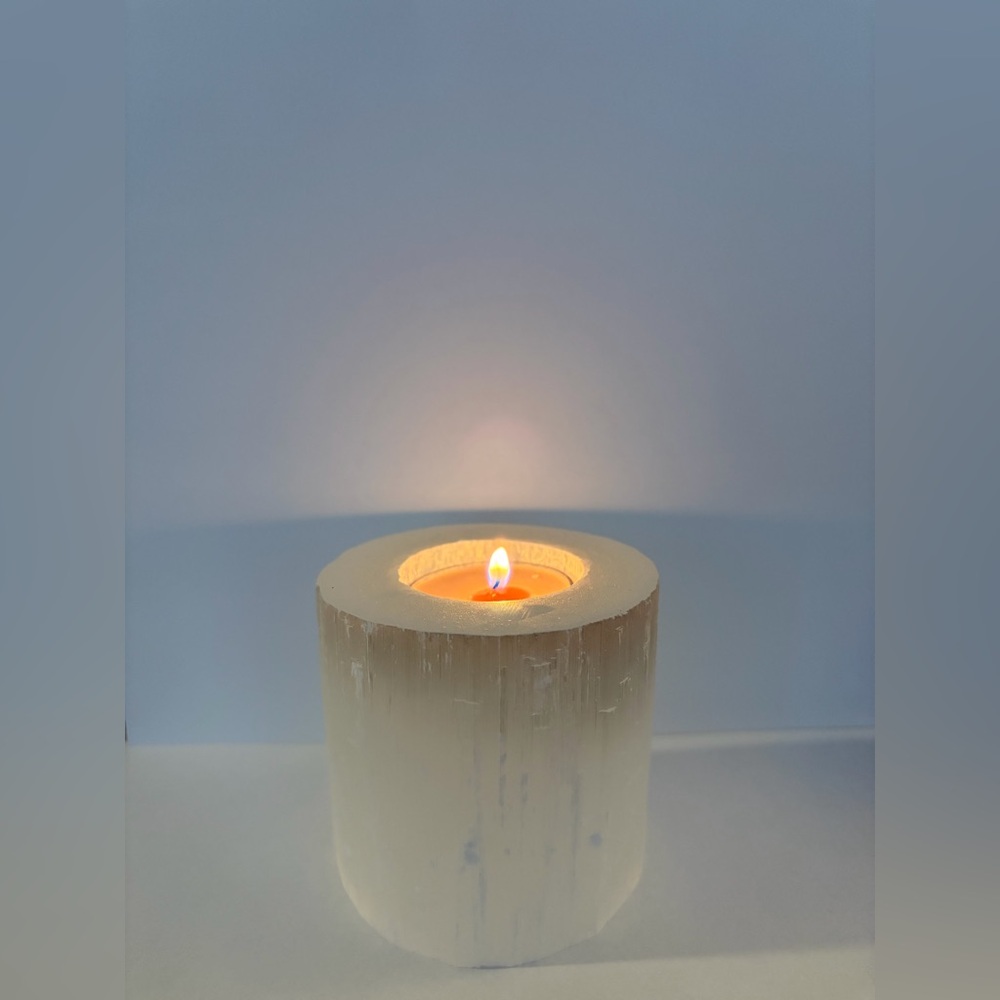 Selenite Crystal Candle Holder